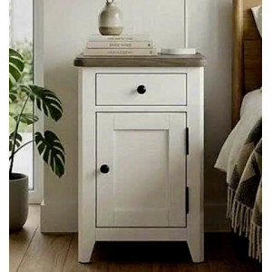 P2728-32 : Tủ Góc , Tủ Trang Trí - Màu Trắng + Nâu